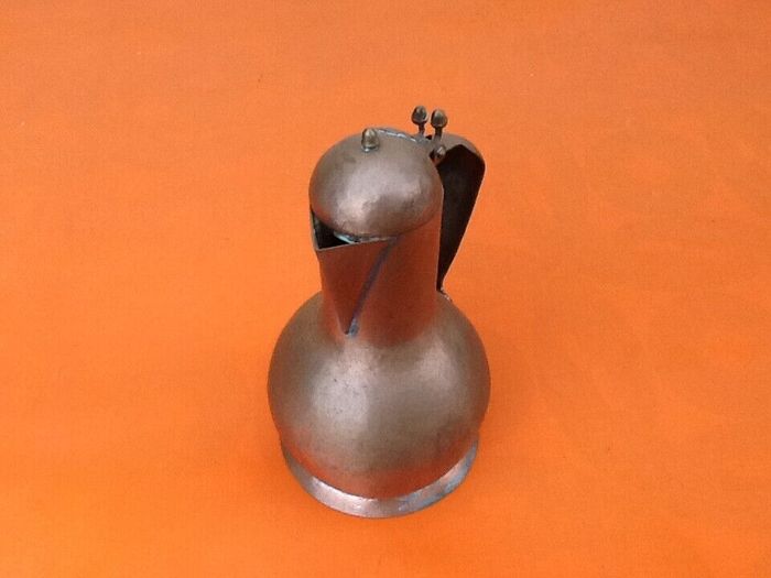 Théière ancienne Cuivre martelé et laiton - photo numéro 6