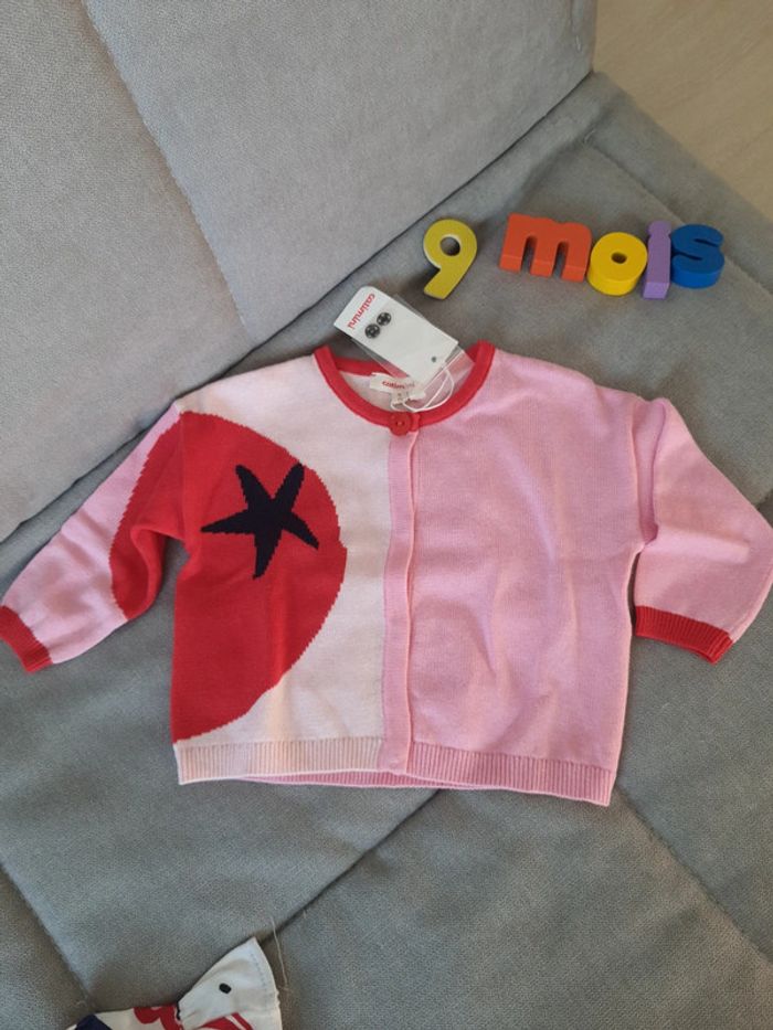 Ensemble Catimini tee-shirt et gilet taille 9 mois neuf avec étiquettes - photo numéro 4