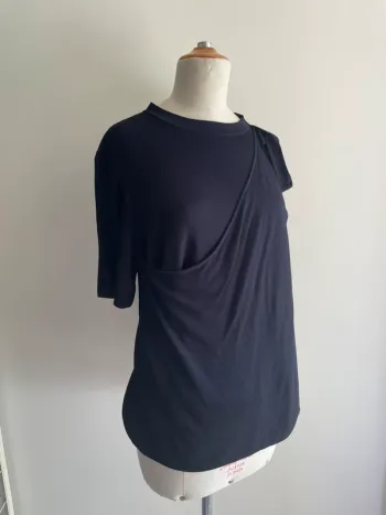 Top drapé bleu marine COS