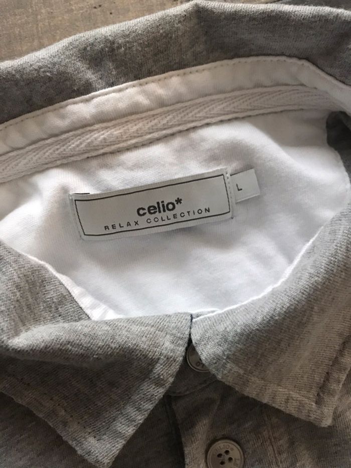Polo gris bleu homme Celio taille L - photo numéro 3