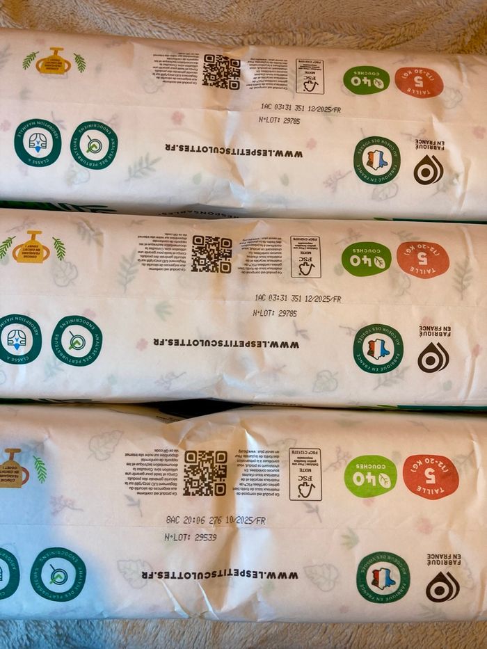 120 couches les petits culottés taille 5