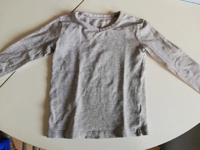 T shirt manches longues Unis gris 1,5 2 ans