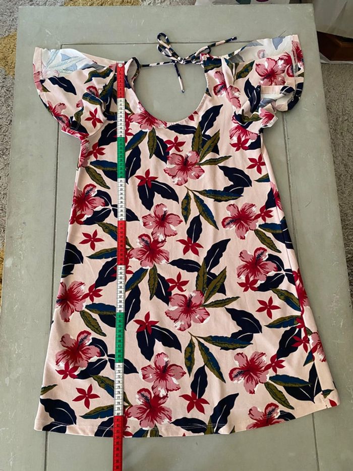 Robe d'été Mango rose à fleurs marine taille XS - photo numéro 13