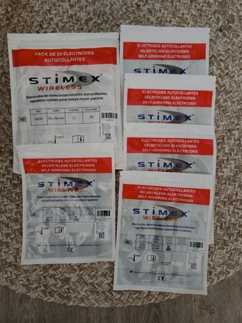 Lot de 40 électrodes de stimulation souples autocollantes  Stimex Wireless