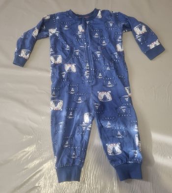 pyjama garçon 1 pièce zippé bleu et blanc taille 12 mois 80cm