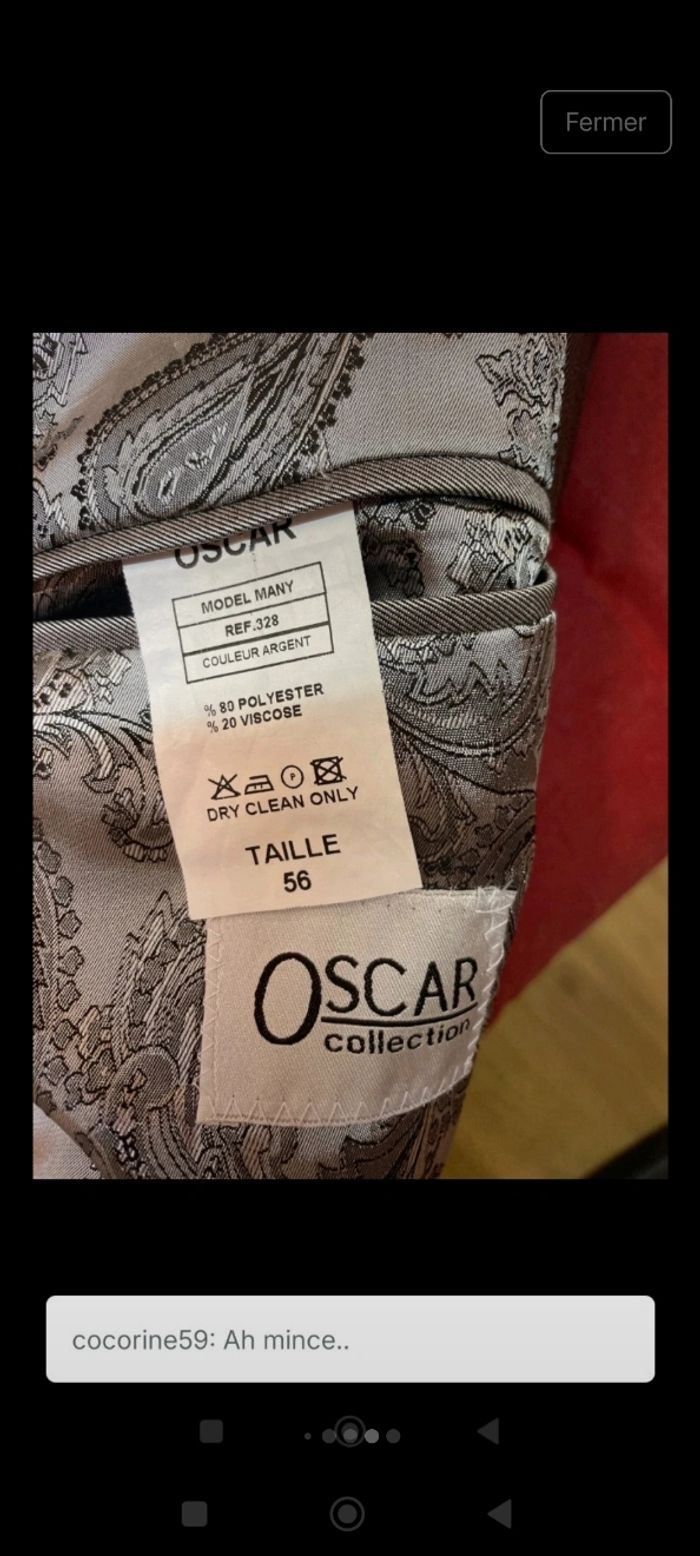 Beau costume de la marque Oscar couleur argent. - photo numéro 9