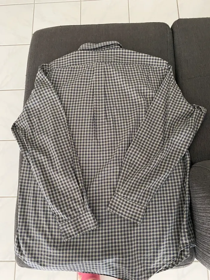 Chemise Ralph Lauren Authentique – Taille L – Carreaux bleu marine & beige - photo numéro 5