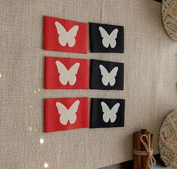 Lot de 6 rond de serviette -Papillon en Lin🤎