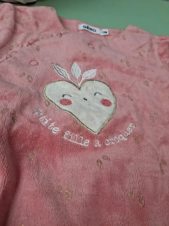 Lot de 5 pyjamas velours 12 mois fille - photo numéro 9