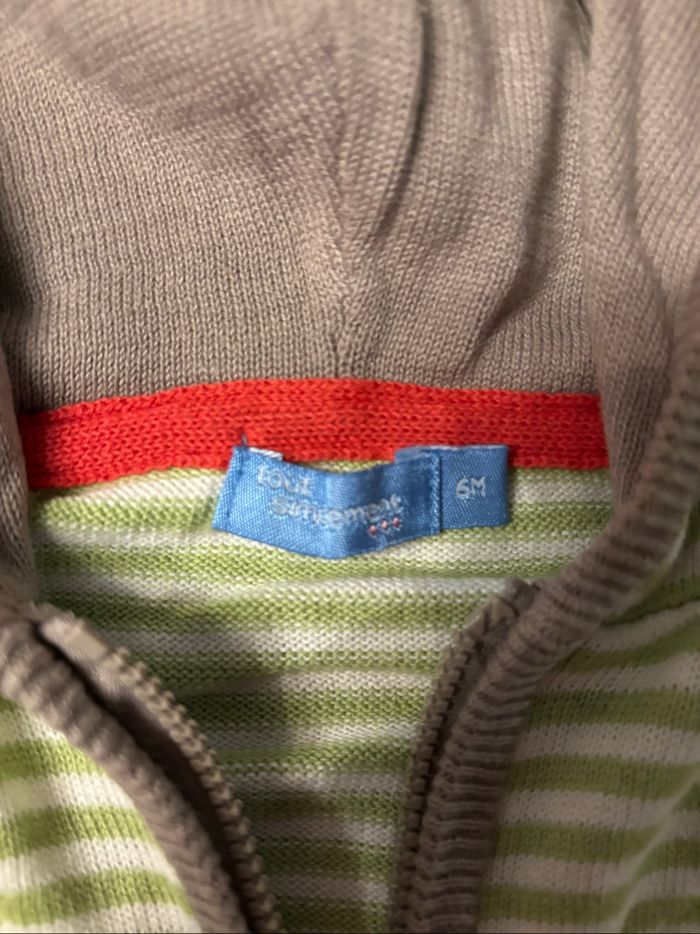 Gilet zippé à capuche 6 mois - photo numéro 2