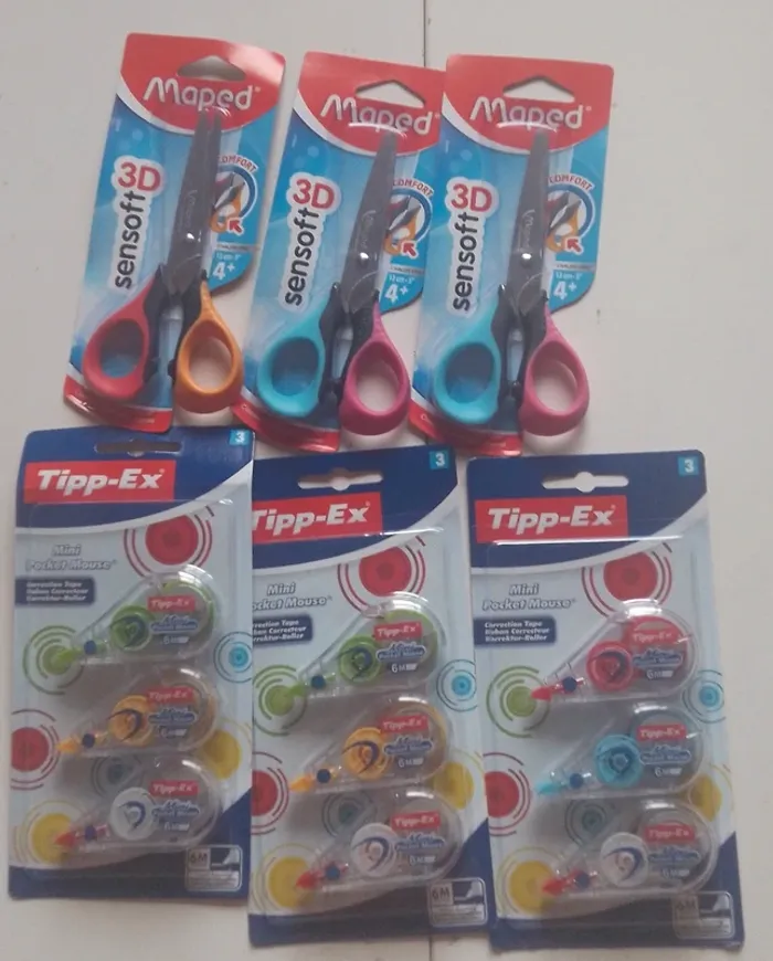 Lot fournitures scolaires, Bic, Tipp ex, Scotch, Excompta, Mappe, NEUF - photo numéro 7
