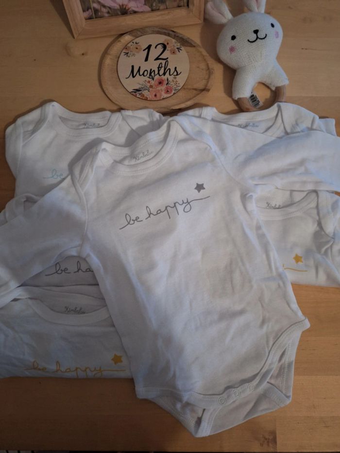 Lot de bodies manches longues taille 12mois marque kimbaloo très bon état - photo numéro 6