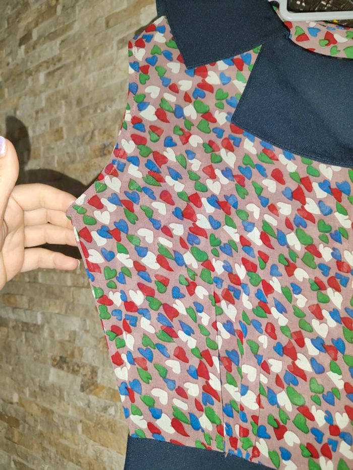 Combishort robe bleue marine multicolore - photo numéro 3