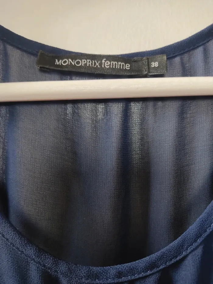 Haut fluide sans manches bleu marine Monoprix Femme 38 - photo numéro 4