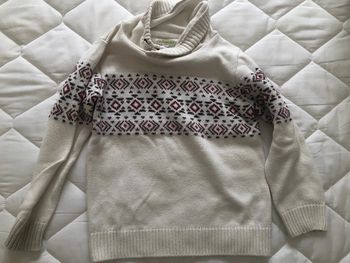 Pull Noël Hiver sweat blanc beige vertbaudet motifs