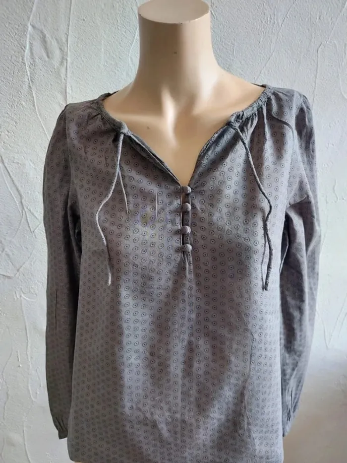 Blouse grise à motifs Taille S - photo numéro 2