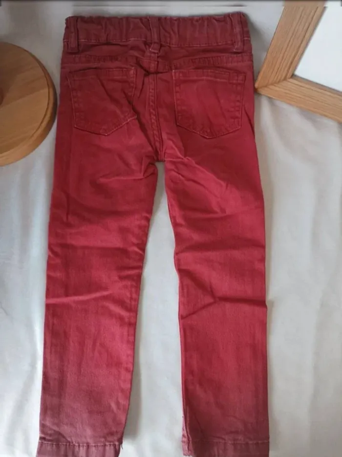 Pantalon chino rouge NPO garçon 3 ans - photo numéro 3