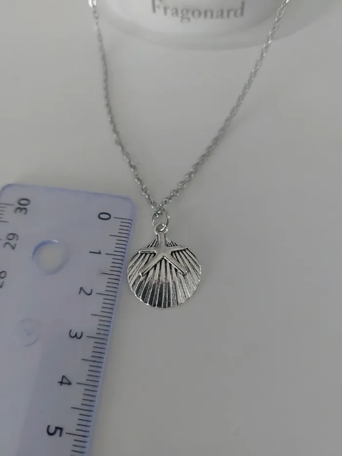 Collier acier inoxydable avec pendentif coquillage