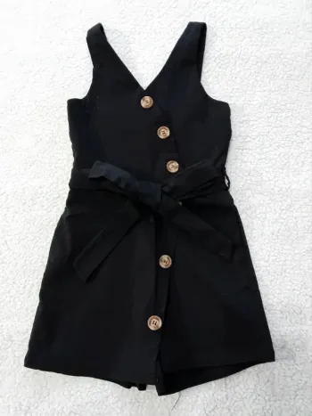 Combishort short noir 6 ans avec ceinture