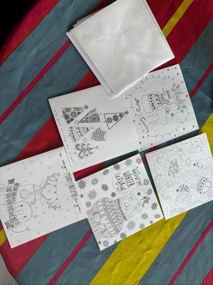 Lot cartes Noël à colorier