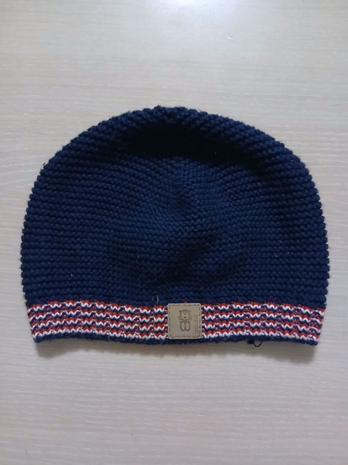 Bonnet garcon en coton,acrylique taille 3 mois marque obaibi - photo numéro 4
