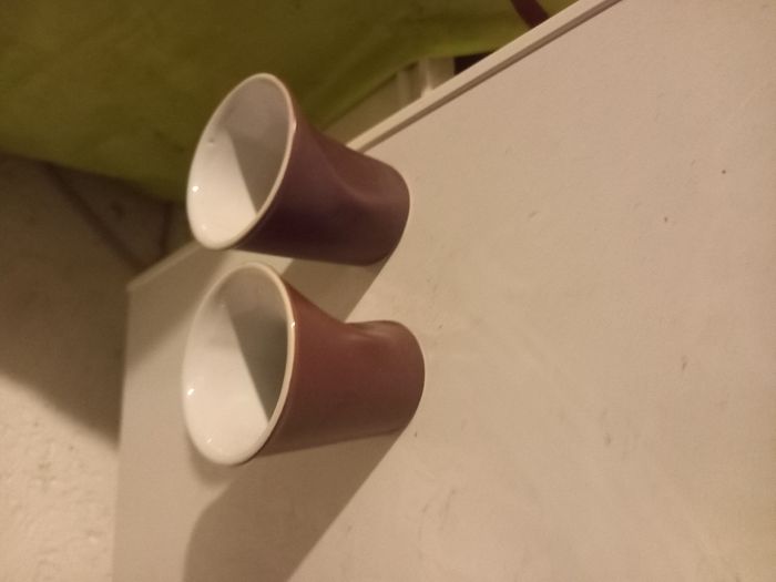 Lot de 4 petits tasses à café 2 bleues et 2 violettes - photo numéro 10
