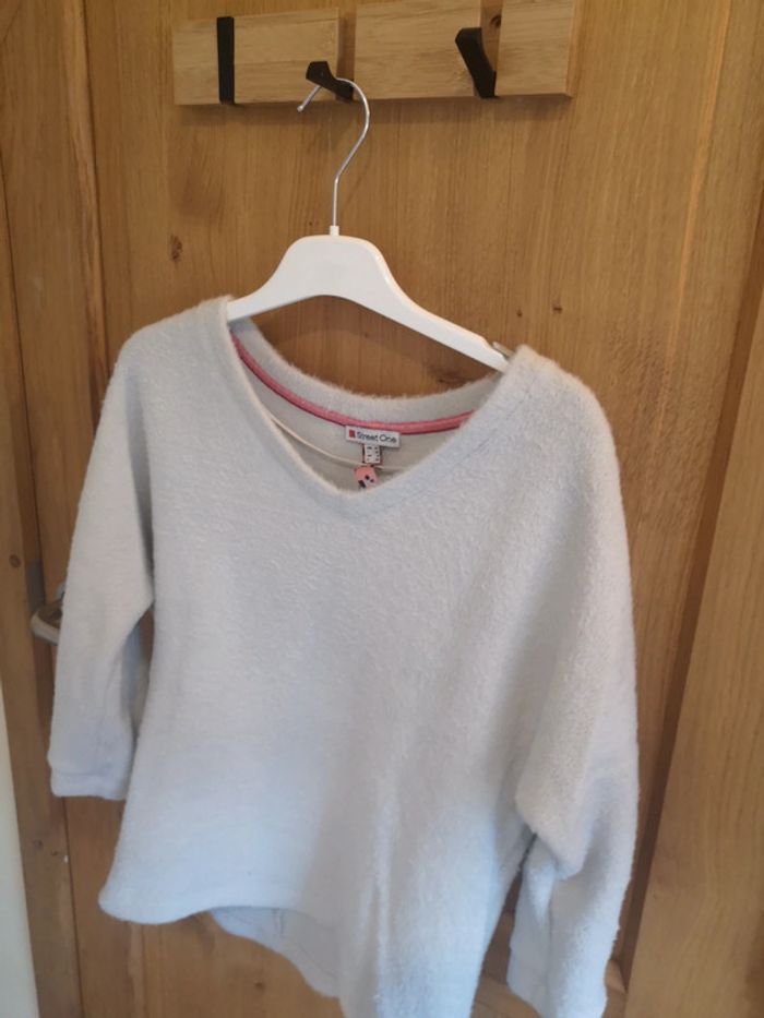 Pull d'hiver col en V Street One en blanc cassé Xs - photo numéro 2