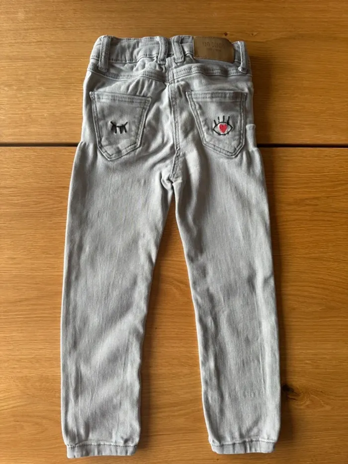 Jeans gris coupe skinny modèle Louise - Taille 4 Ans - photo numéro 2