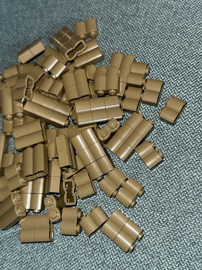 100 Brick Lego 1x2 with Log Profile ref 30136 Dark tan - photo numéro 3