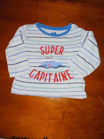 Tee shirt super capitaine 3 mois mots d enfants