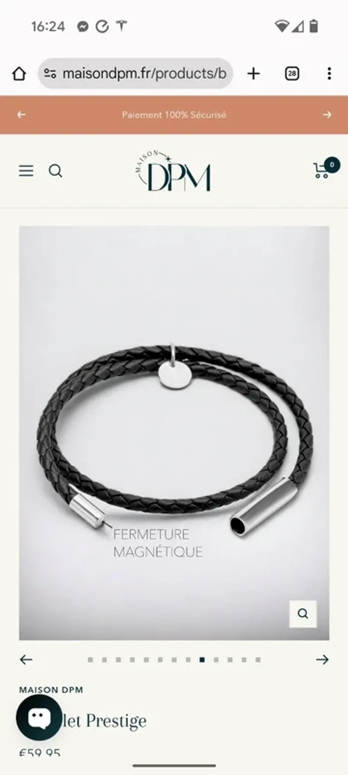 Bracelet cuir tressé et acier homme bracelet réglable - photo numéro 4