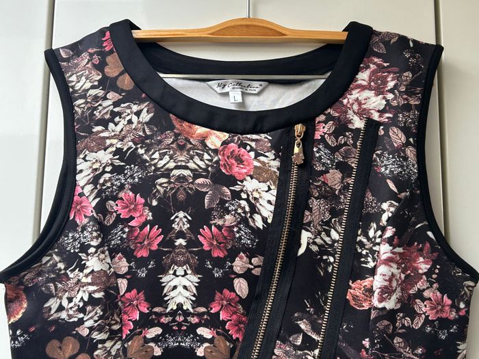 Robe noire fleurie My Collection - Taille L - photo numéro 3