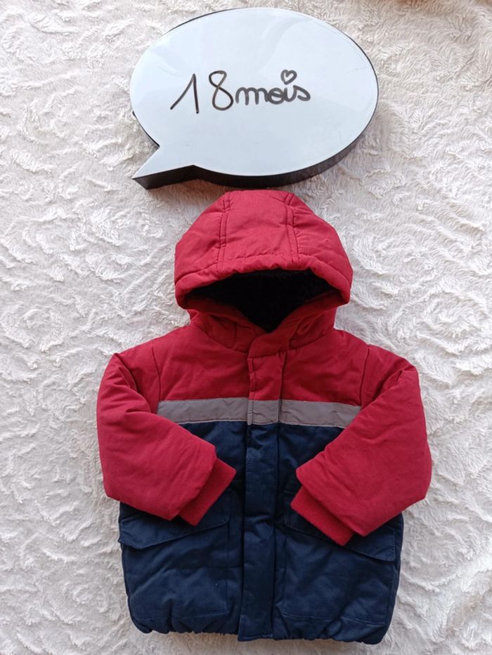 Blouson manteau style doudoune avec capuche Garçon 18 mois Vertbaudet