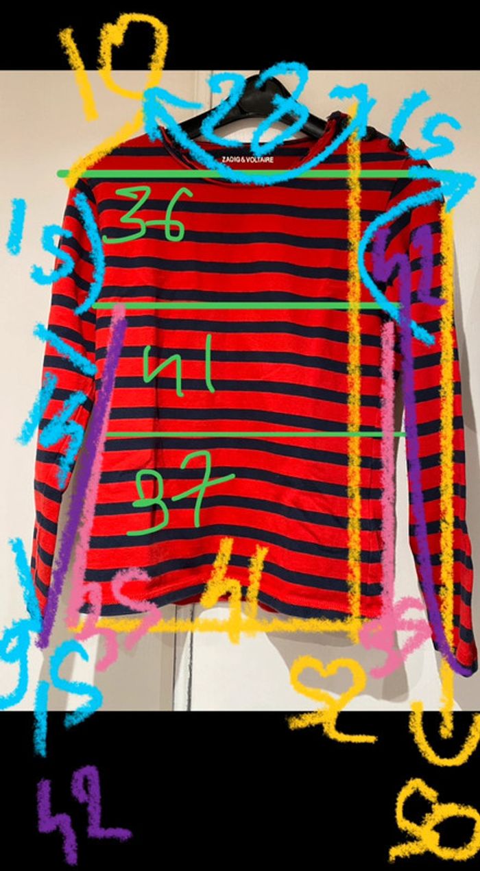 Zadig et Voltaire mixte Marine rouge petit 12 ans, XS - photo numéro 20