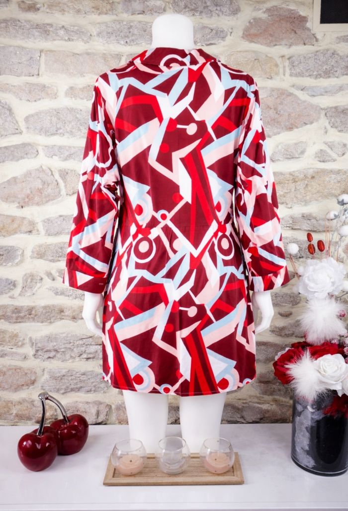 Robe chemise oversize Op Art Rétro multicolore Femme T 54 marque Boohoo 🌺 - photo numéro 2