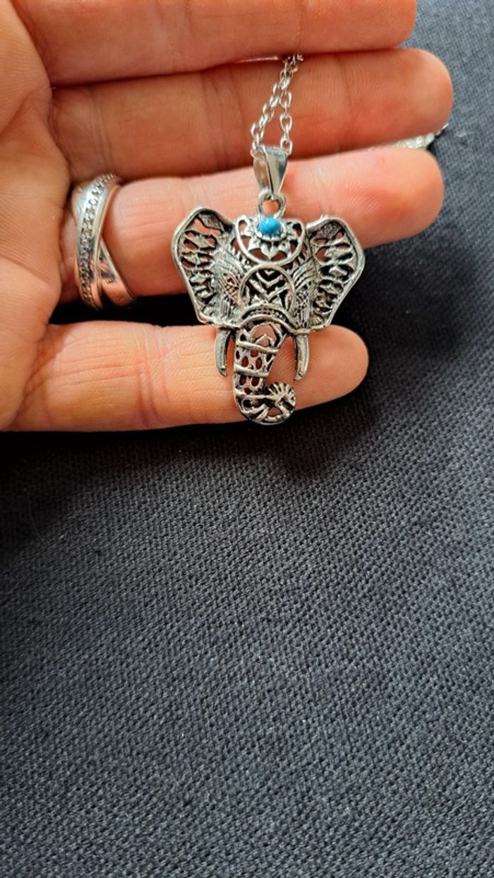 Collier pendentif éléphant - photo numéro 3
