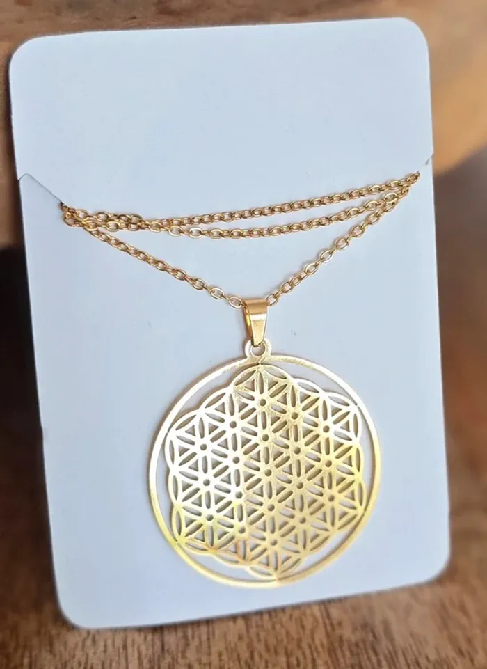 Collier fleur de vie acier - photo numéro 2