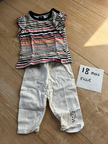 Ensemble fille t shirt manches courtes leggins
