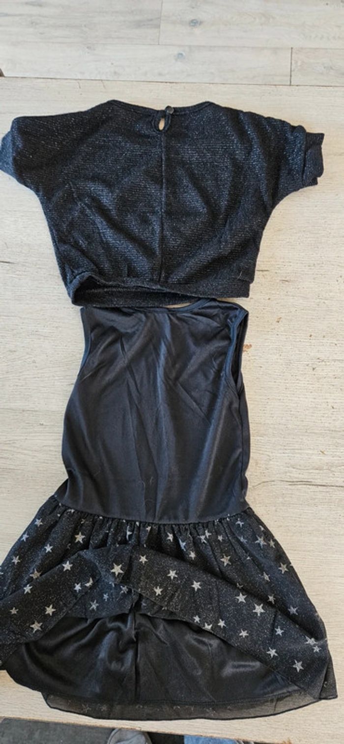 Robe courte noire avec étoiles sans manche avec pull assorti, LPC Girls, 5 ans, neuf - photo numéro 7