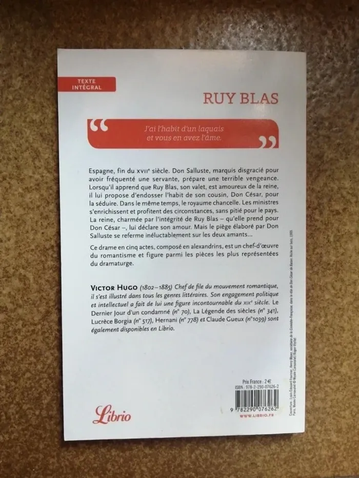Livre Ruy Blas de Victor Hugo - photo numéro 2