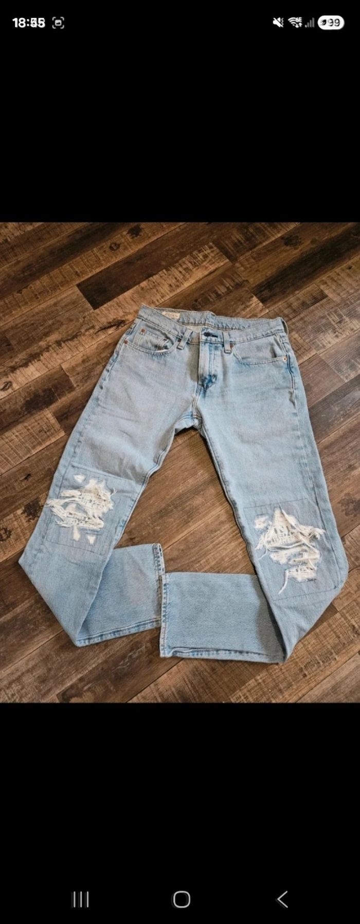 Jean Levi's 512 W38 Délavé Ripped Y2K Vibe - photo numéro 1