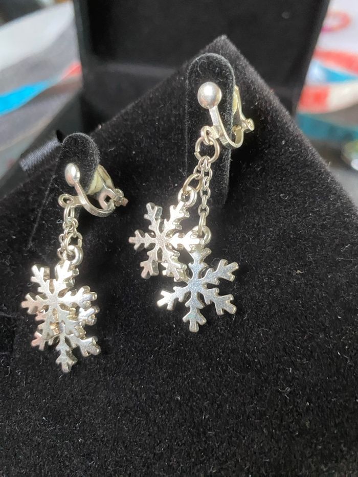 Boucles d'oreilles à pinces flocons de neige - photo numéro 6