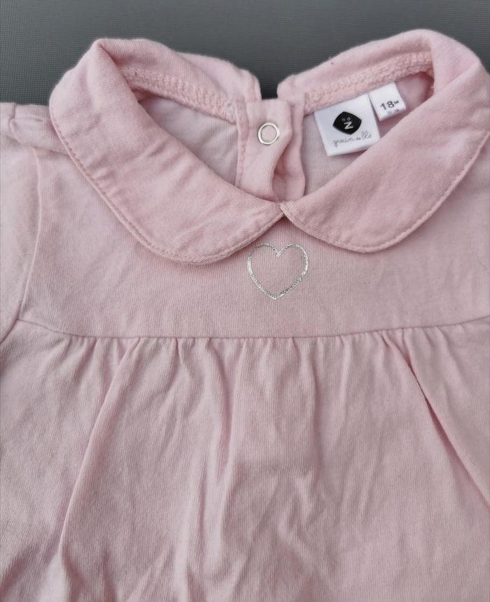 Tee-shirt ML à col Claudine 18 mois file grain de blé - photo numéro 2