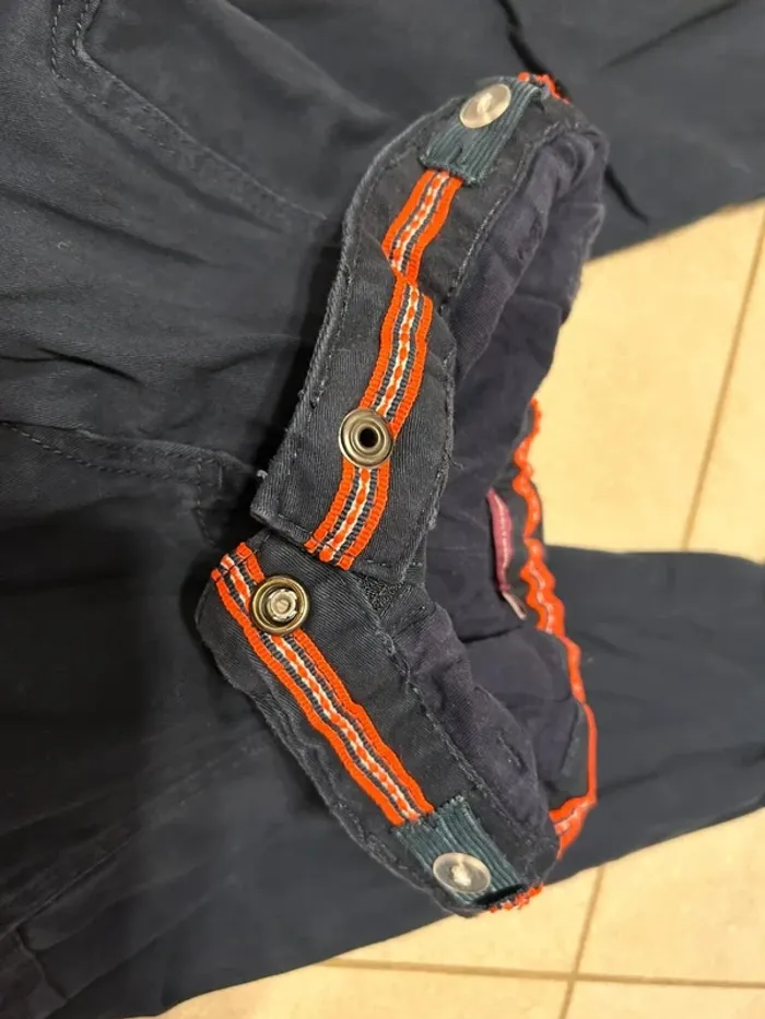 Pantalon en coton bleu marine garçon bouton dinosaure Sergent Major taille 4 ans - photo numéro 4