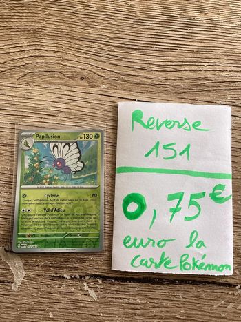 carte Pokémon papilusion reverse 012/165 EV3.5 collection 151 FR neuf sortie de booster