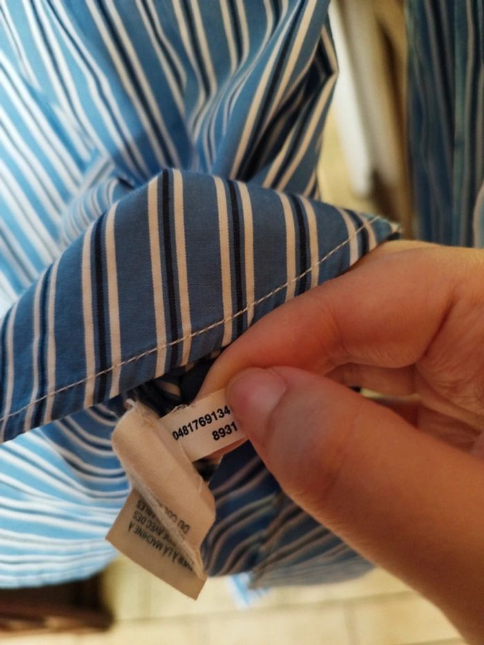 Chemise bleu rayures American Eagle S/36 vintage - photo numéro 11