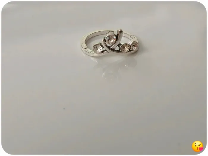 Bague argentée et strass -acier inoxydable - photo numéro 2