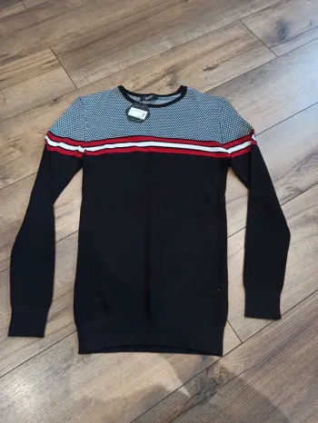 Pull noir uni manches longues homme xxl