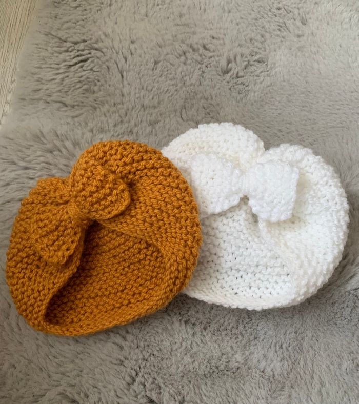 Bonnet turban pour bébé fille - photo numéro 3