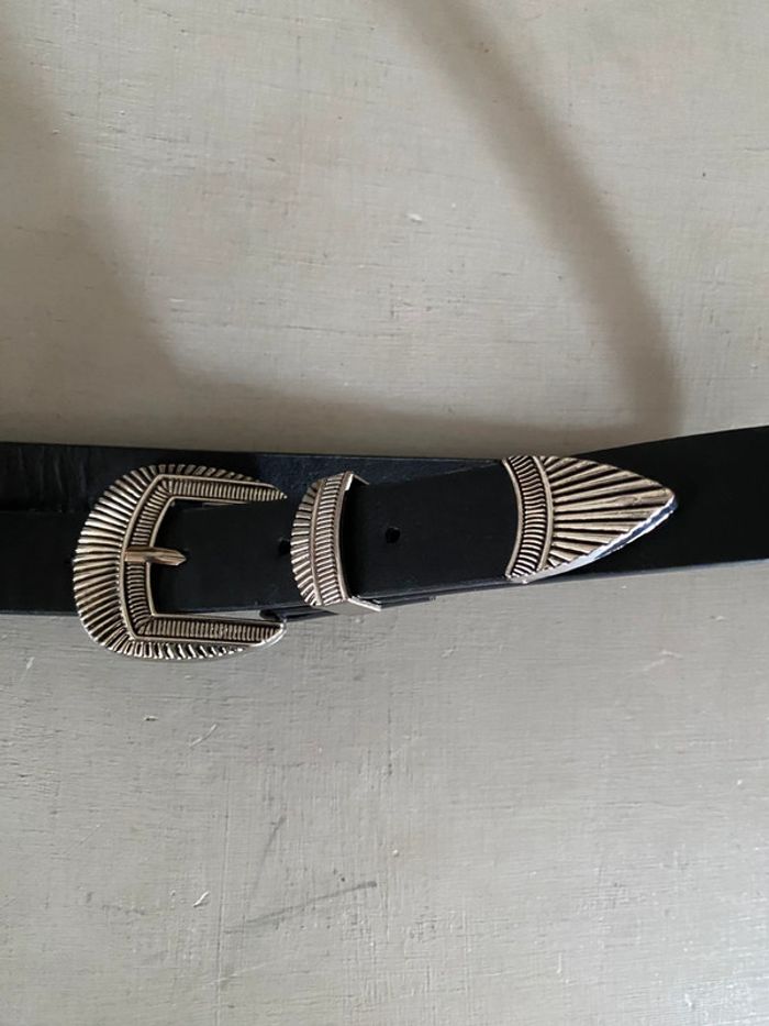 Ceinture femme double boucle noire et argentée - photo numéro 16